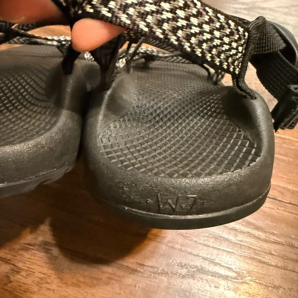 Chaco Black and Gray Strappy Sandals